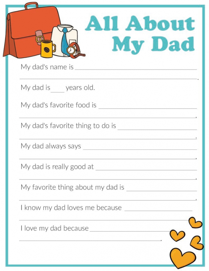 Free "All About My Dad" Printables - Freebie Finding Mom - FREE Printables - All About My Dad Free Printable