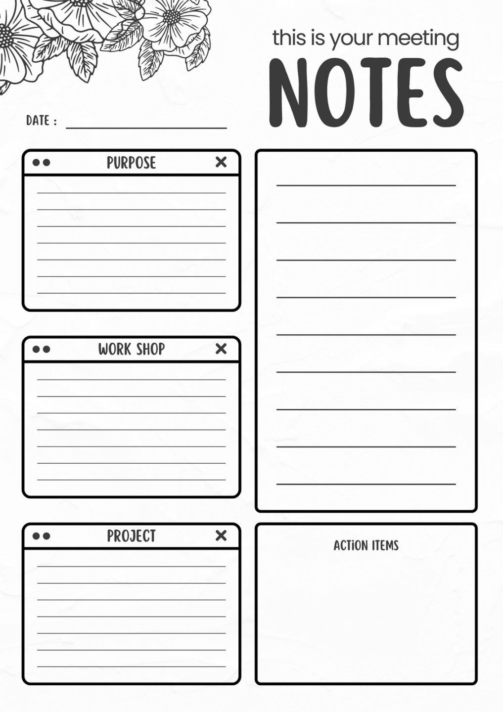 Free and customizable notes templates - FREE Printables - Free Printable Note Taking Templates