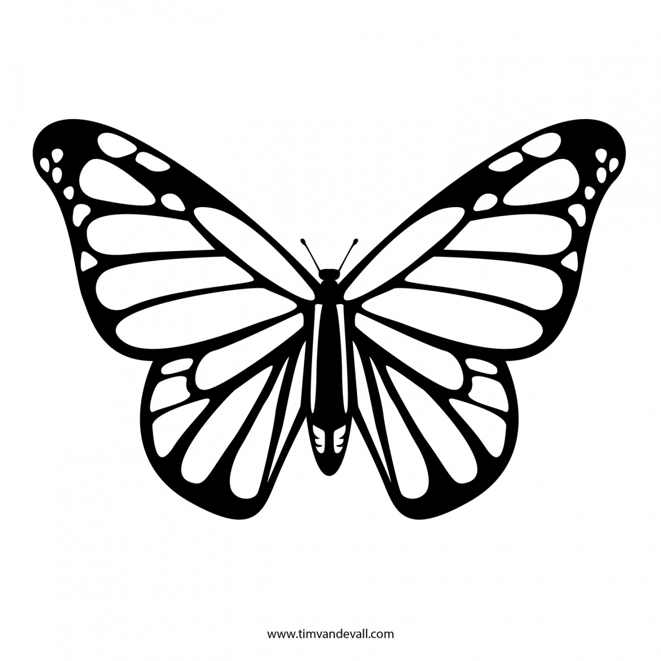 Free Butterfly Stencil  Monarch Butterfly Outline and Silhouette - FREE Printables - Free Printable Butterfly Template
