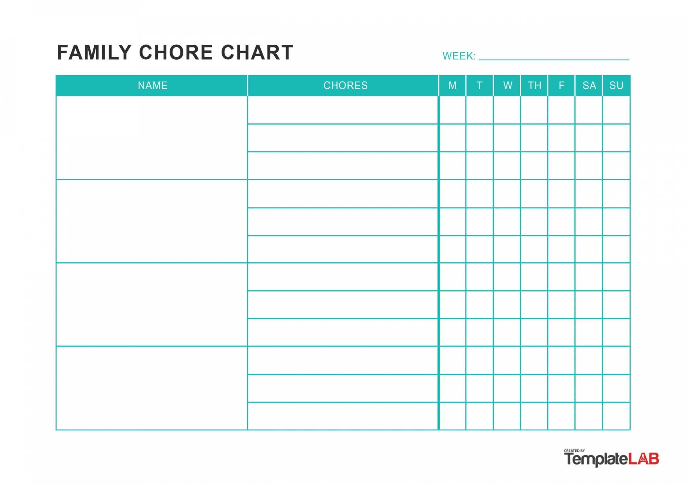 FREE Chore Chart Templates for Kids ᐅ TemplateLab - FREE Printables - Free Printable Family Chore Chart