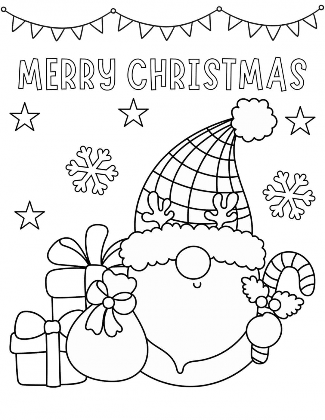 Free Christmas Coloring Pages for Kids - Prudent Penny Pincher - FREE Printables - Free Printable Christmas Gnome Coloring Page
