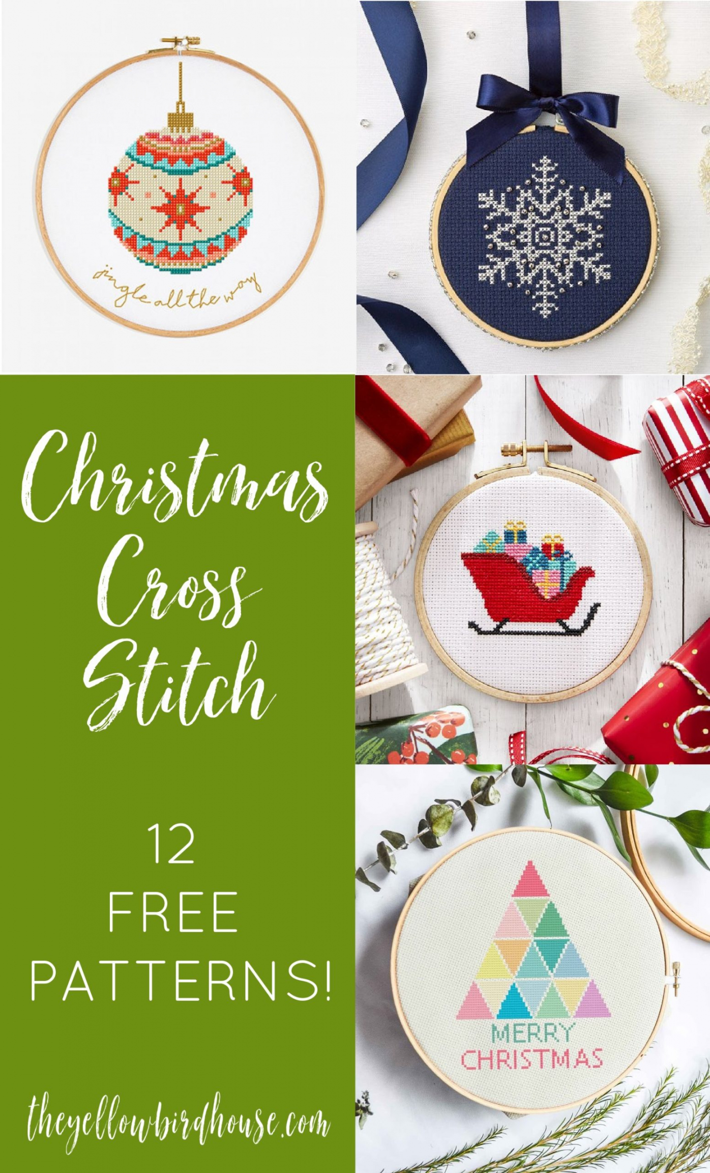 Free Christmas Cross Stitch Patterns - The Yellow Birdhouse - FREE Printables - Printable Free Christmas Cross Stitch Patterns For Cards