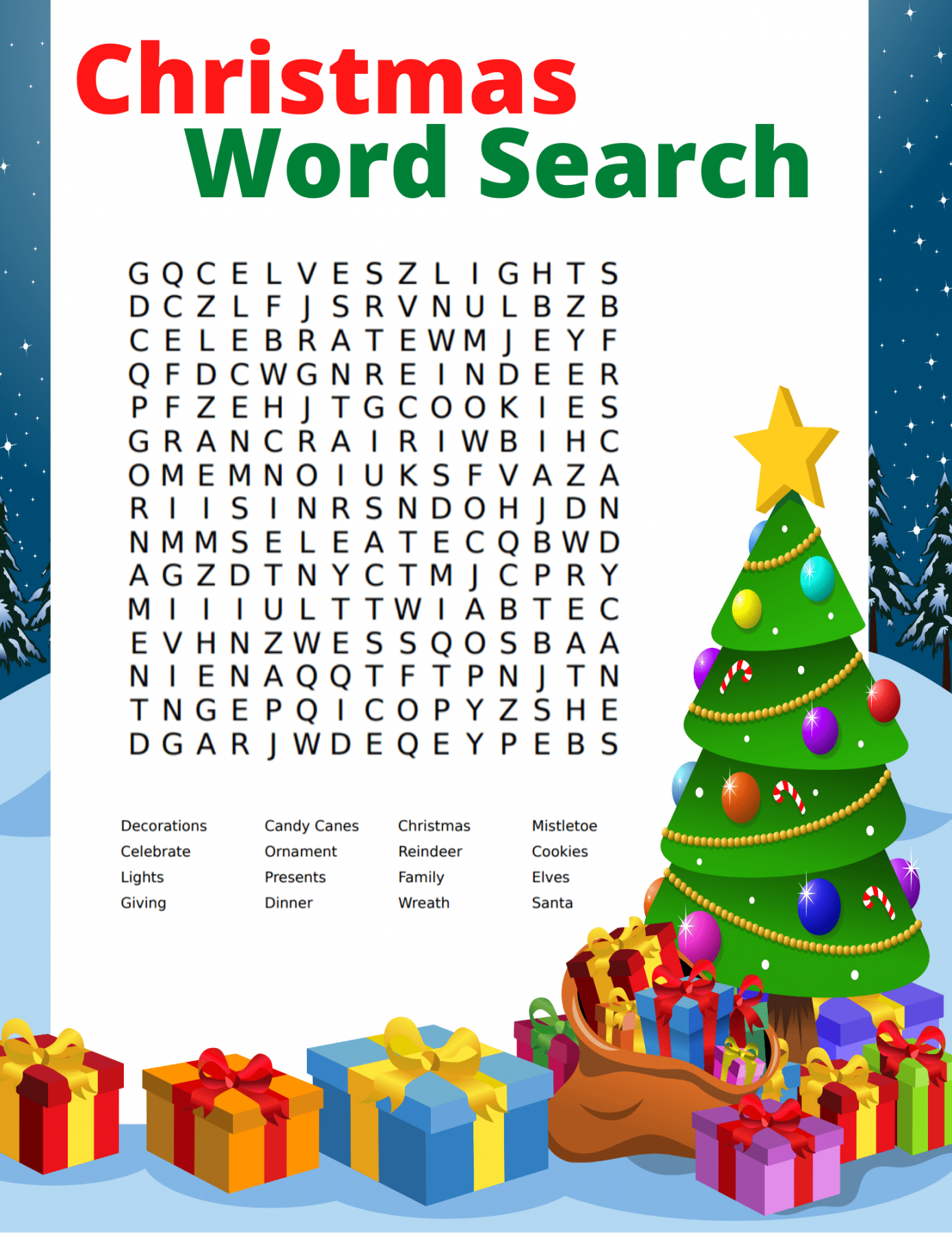 Free Christmas Word Search Printable for Kids and Adults - FREE Printables - Free Printable Christmas Word Search