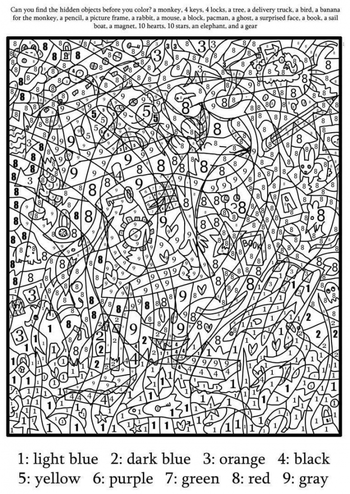 Free Color by Number for Adult Coloring Page - Free Printable  - FREE Printables - Free Printable Color By Number For Adults