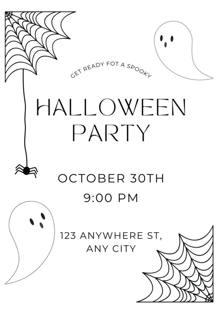 blank free printable halloween party invitations - FREE Printable HQ