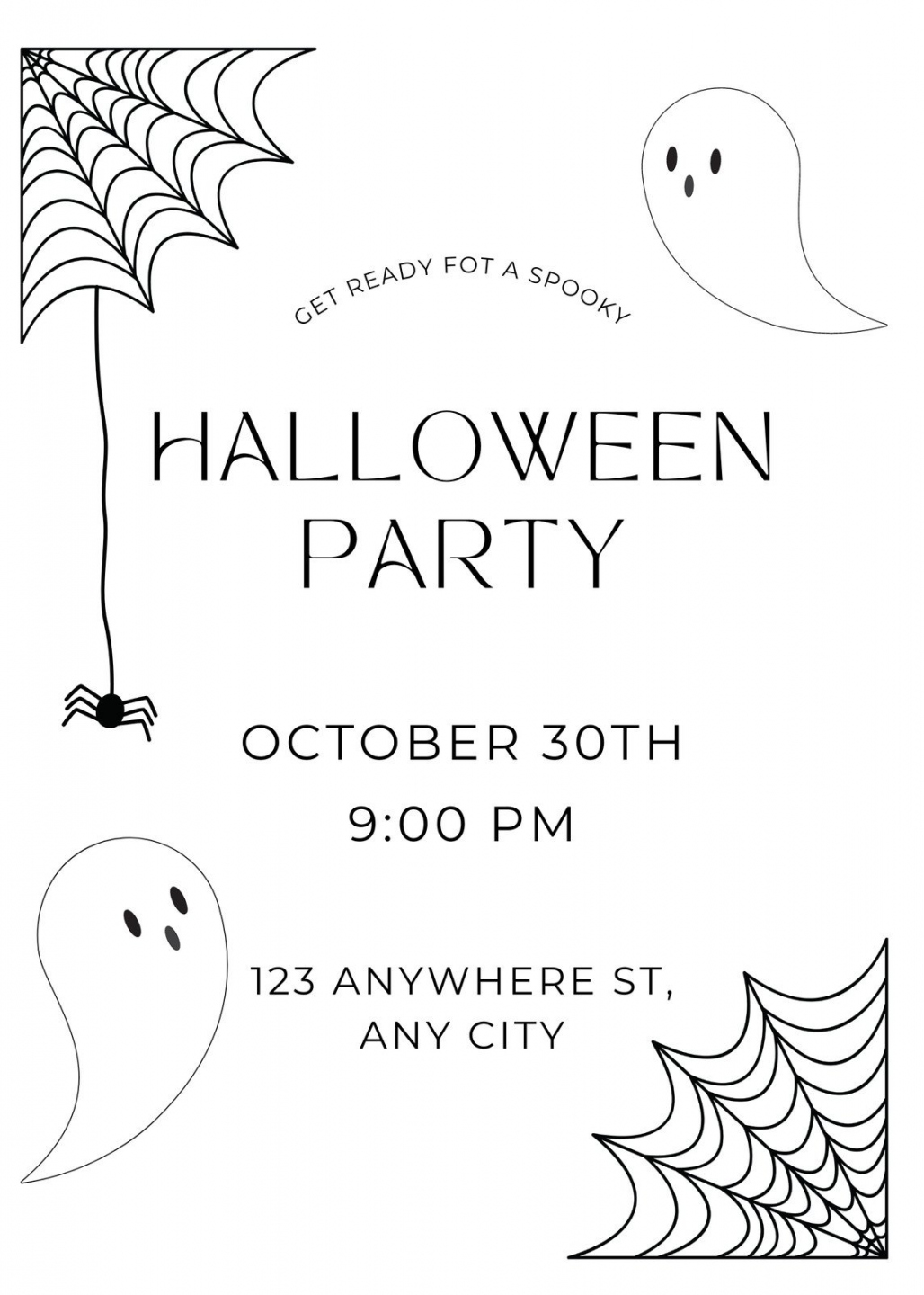 Free custom printable Halloween invitation templates  Canva - FREE Printables - Blank Free Printable Halloween Party Invitations