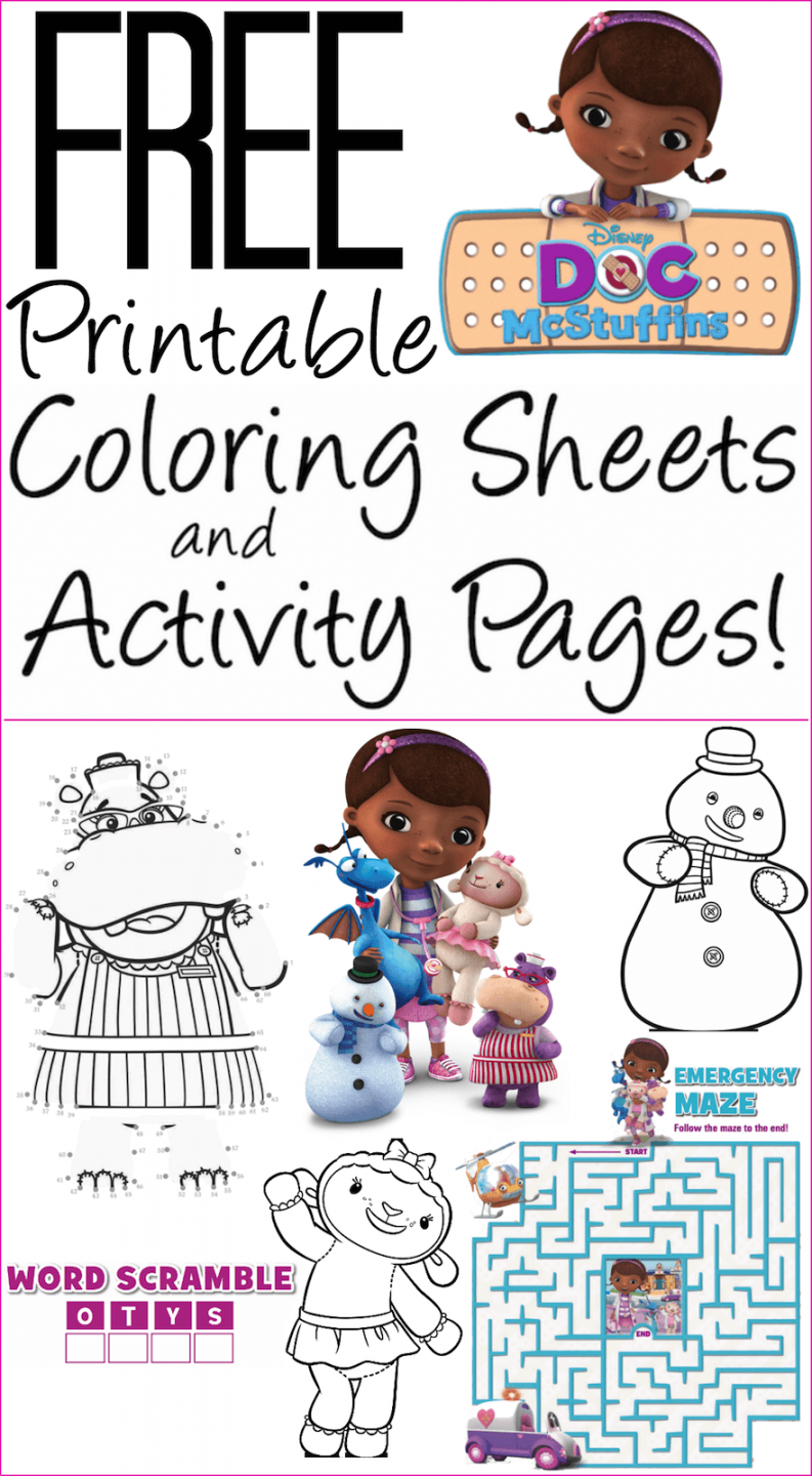 Free Doc McStuffins Coloring Pages, Activity Sheets: Print them Now! - FREE Printables - Free Doc Mcstuffins Printable