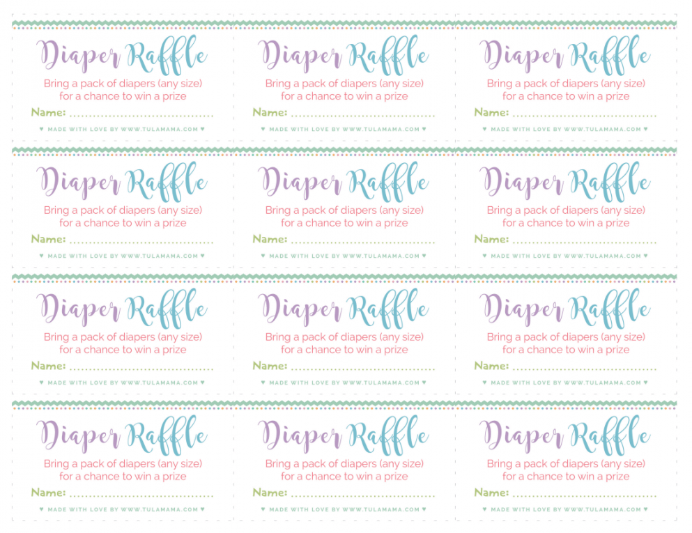 Free, Easy To Print Diaper Raffle Tickets - Tulamama - FREE Printables - Free Printable Diaper And Wipe Raffle