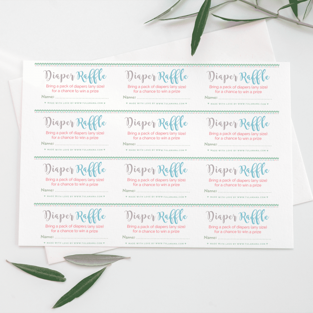 Free, Easy To Print Diaper Raffle Tickets - Tulamama - FREE Printables - Free Printable Diaper And Wipe Raffle