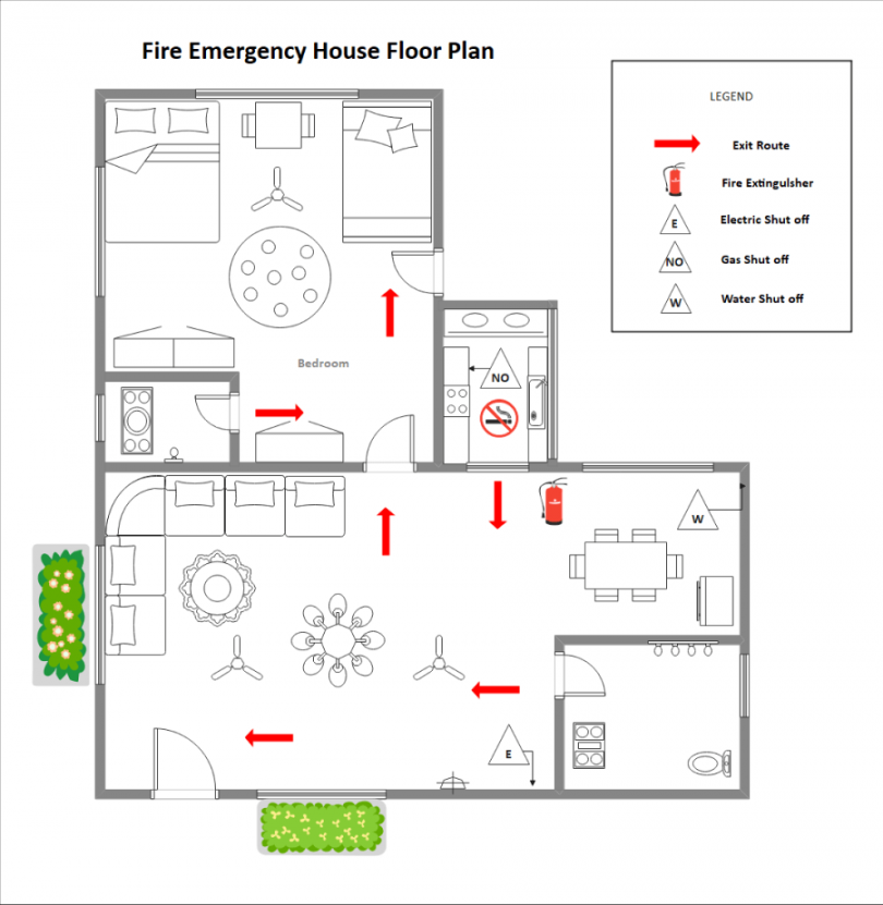 Free Editable Fire Escape Plan Examples & Templates  EdrawMax - FREE Printables - Free Printable Fire Escape Plan Template