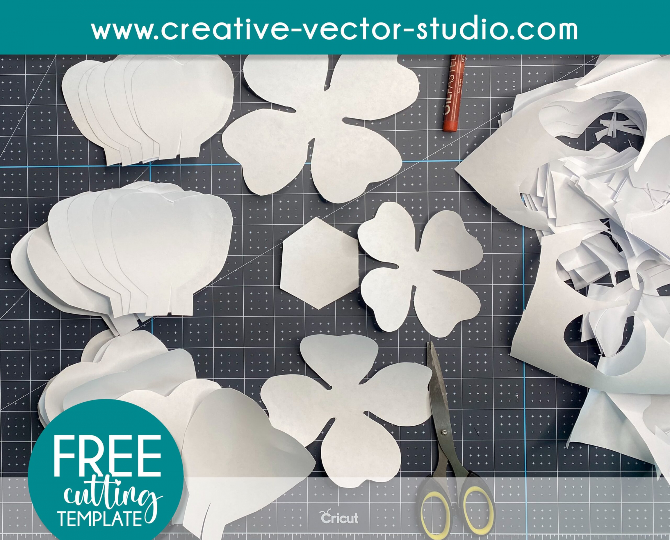 Free Giant Paper Rose Template - Creative Vector Studio - FREE Printables - Printable Free Rose Paper Flower Template