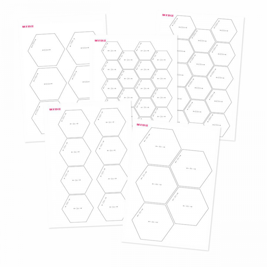 Free hexagon templates: hexagons printables for quilting and  - FREE Printables - Free Printable Paper Piecing Templates