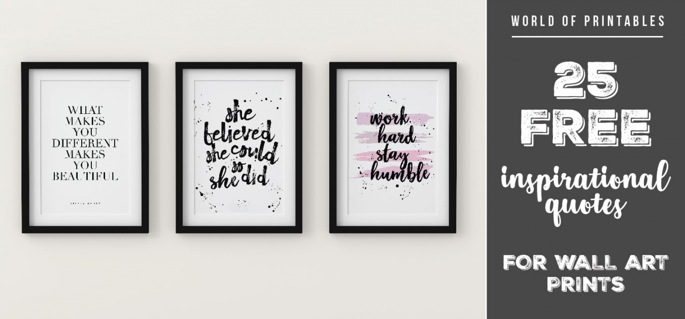 Free Inspirational Quotes For Wall Art Prints - World of Printables - FREE Printables - Free Printable Wall Art Quotes