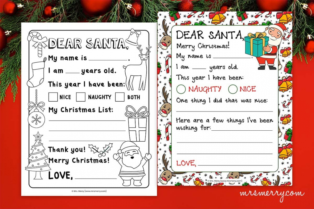 Free Letter to Santa Template Printables  Mrs - Santa Letter Template Free Printable