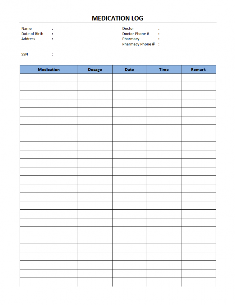 Free Medication Schedule Templates  PDF  WORD  EXCEL - FREE Printables - Weekly Free Printable Daily Medication Log