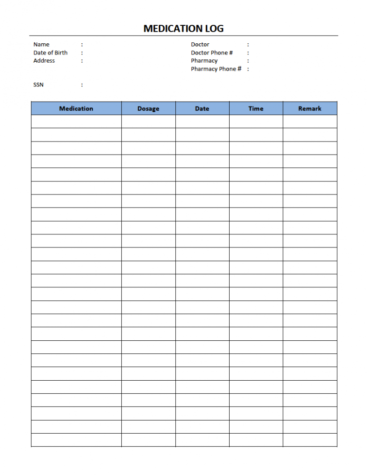 Free Medication Schedule Templates  PDF  WORD  EXCEL - FREE Printables - Free Printable Medication List