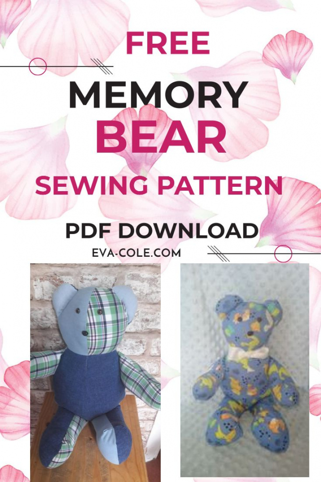 Free Memory bear sewing pattern – Eva-Cole creations  Memory  - FREE Printables - Beginner Memory Bear Sewing Pattern Free Printable