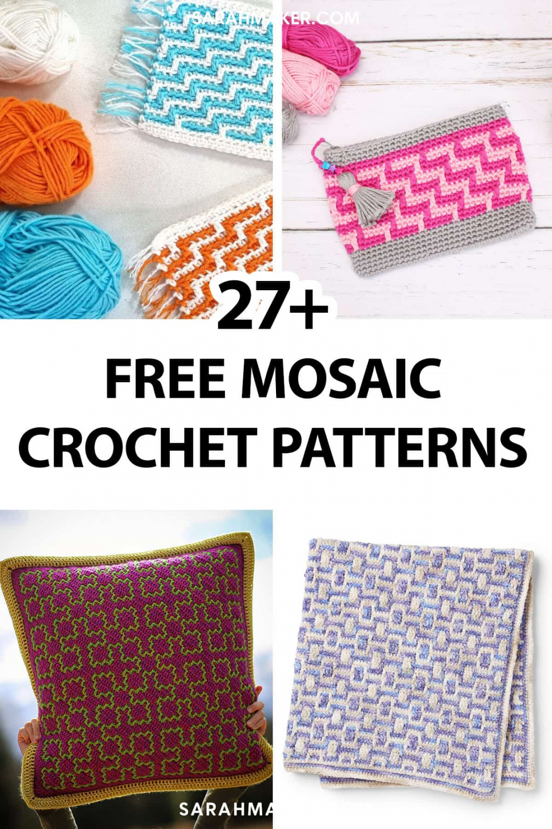 Free Mosaic Crochet Patterns (For All Skill Levels!) - Sarah Maker - FREE Printables - Printable Mosaic Crochet Patterns Free