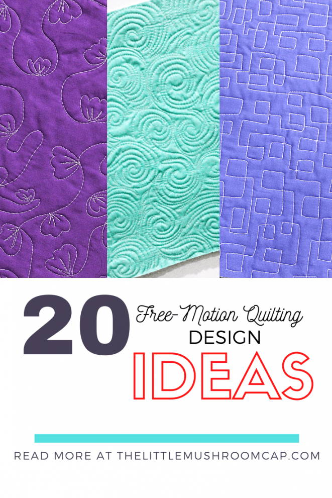 Free Motion Quilting Design Ideas – The Little Mushroom Cap: A  - FREE Printables - Printable Free Motion Quilting Patterns For Beginners