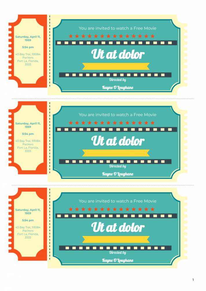 Free Movie Ticket Template - PDF Templates  Jotform - FREE Printables - Free Printable Movie Tickets