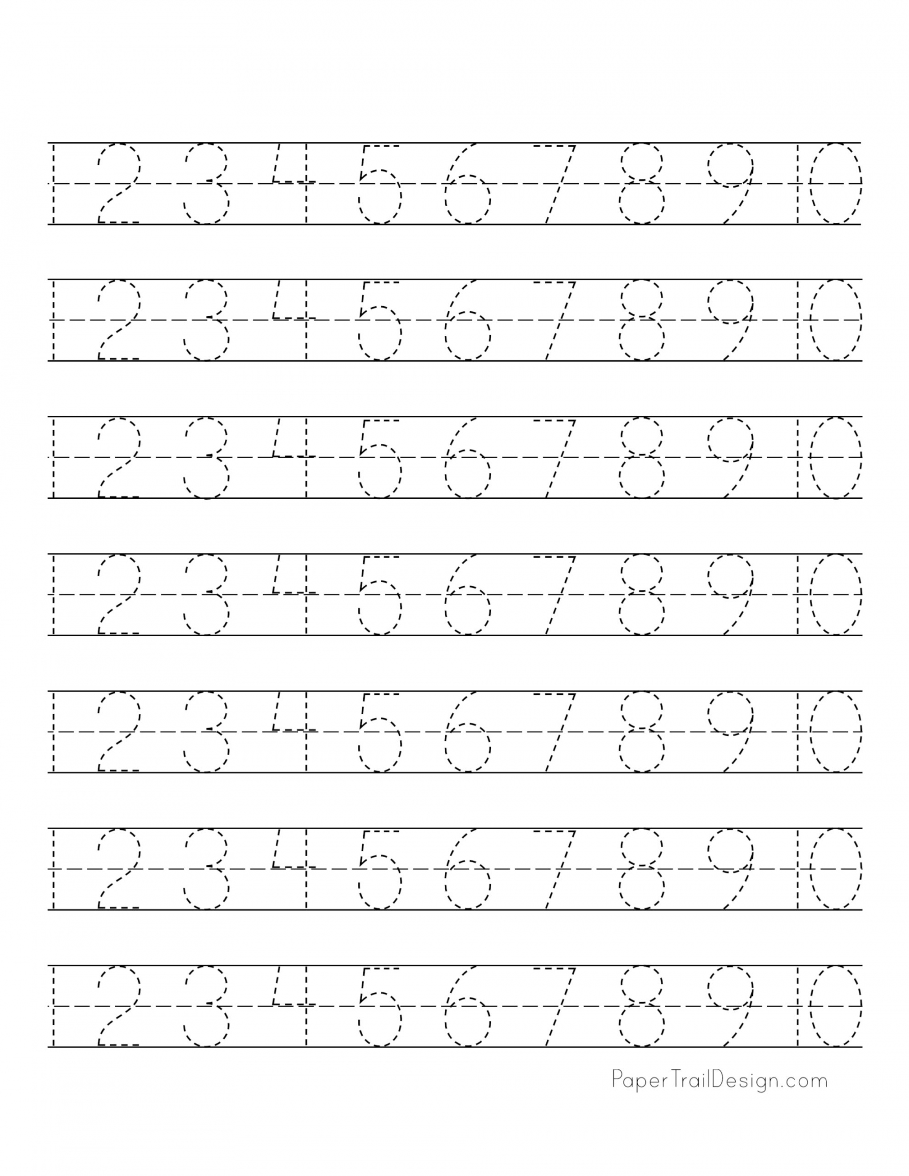 Free Number Tracing Worksheets - Paper Trail Design - FREE Printables - Free Printable Number Tracing
