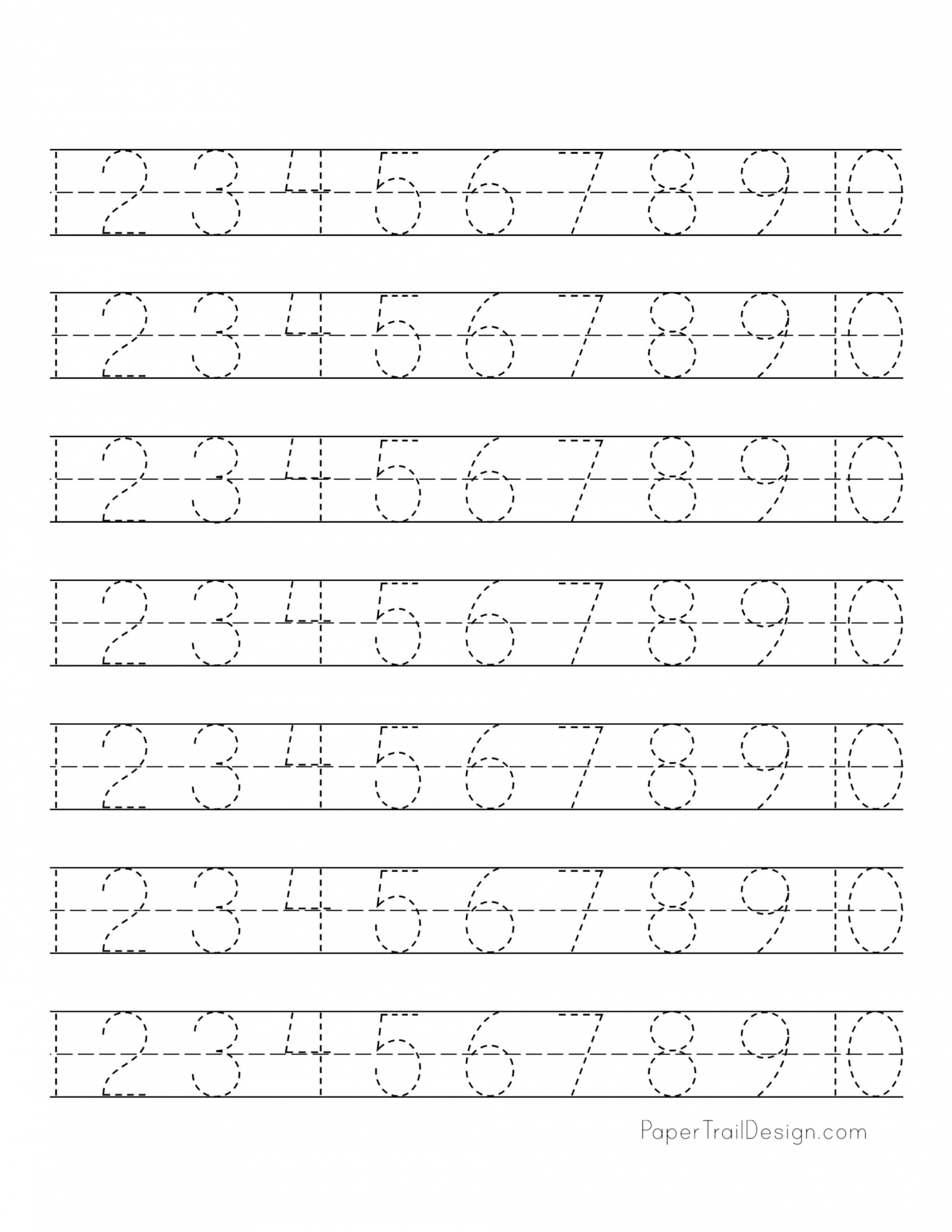 Free Number Tracing Worksheets - Paper Trail Design - FREE Printables - Free Printable Tracing Numbers