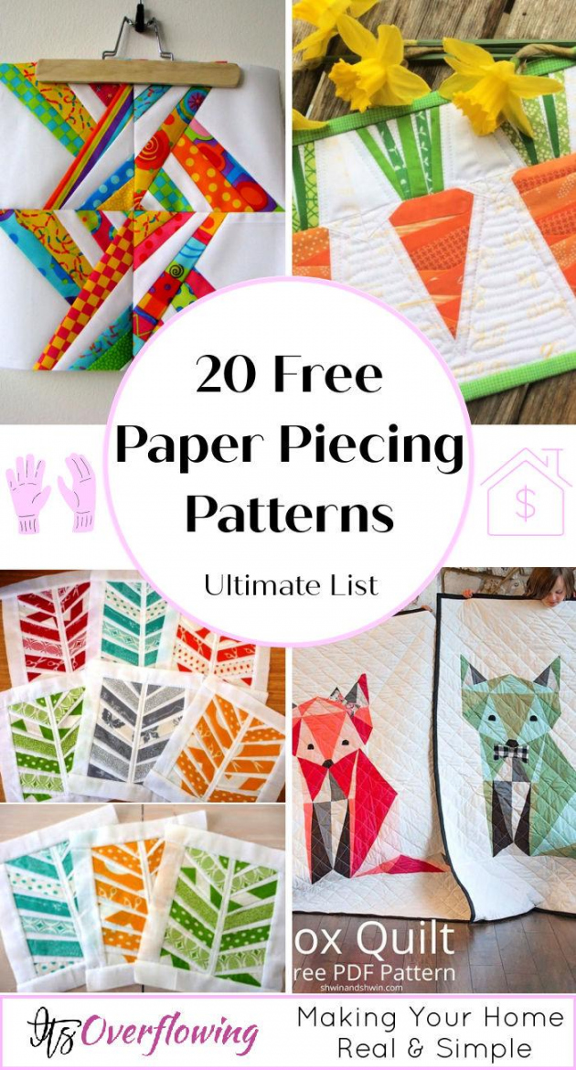 Free Paper Piecing Patterns for Beginners - Print/Downlaod - FREE Printables - Printable Free Paper Pieced Quilt Patterns