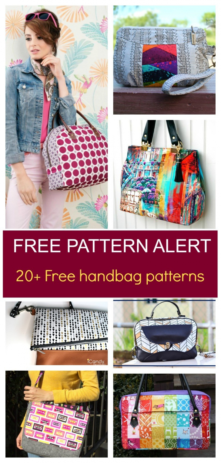 FREE PATTERN ALERT: + Handbag sewing patterns  On the Cutting  - FREE Printables - Pdf Handbag Patterns Free Printable