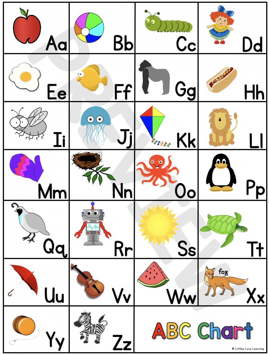 FREE Preschool & Kindergarten ABC Flashcards & Printable Chart  - FREE Printables - Abc Chart Free Printable