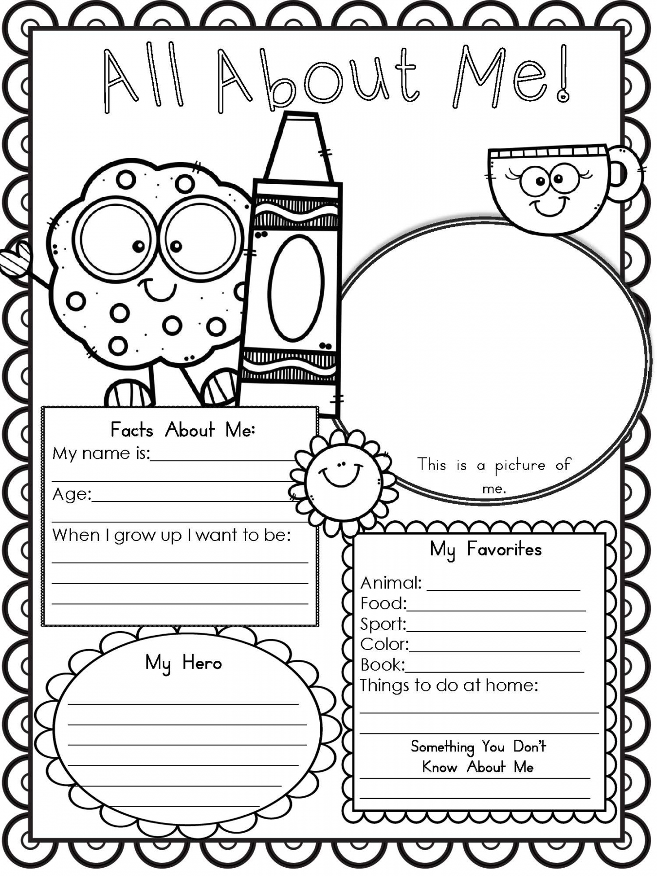 All About Me Free Printable 4th Grade
