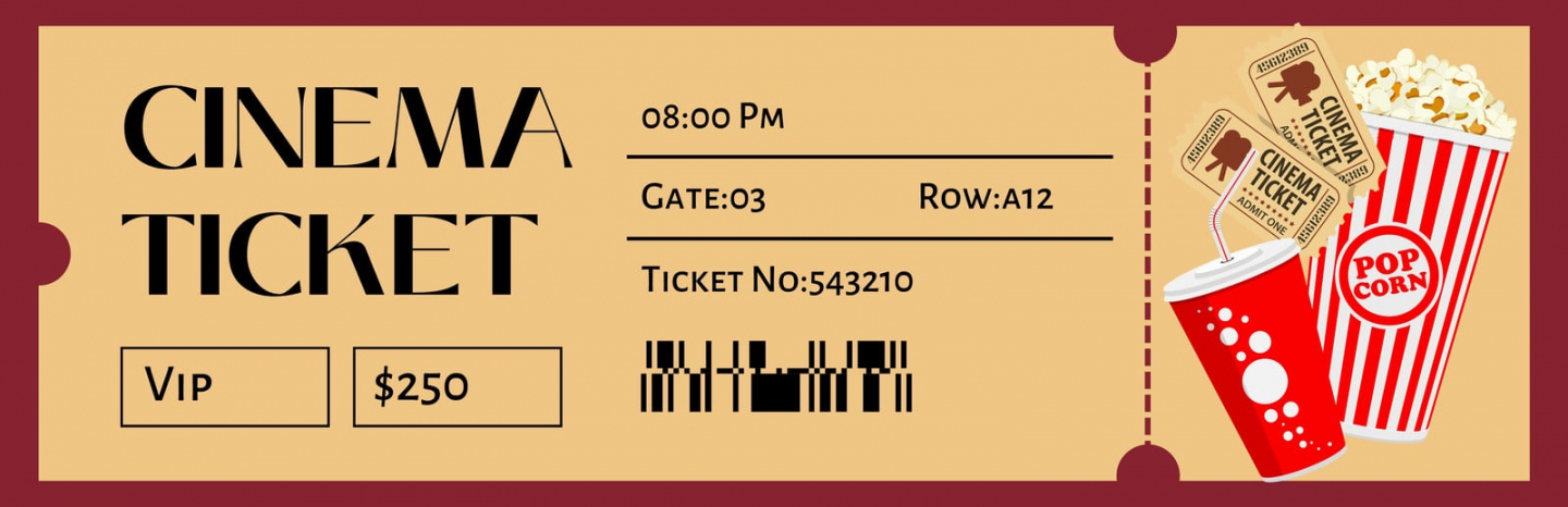 Free, printable and customizable movie ticket templates  Canva - FREE Printables - Free Movie Ticket Printable