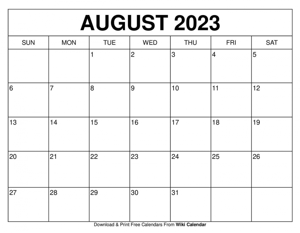 Free Printable August  Calendar Templates With Holidays - FREE Printables - Free Printable August Calendar