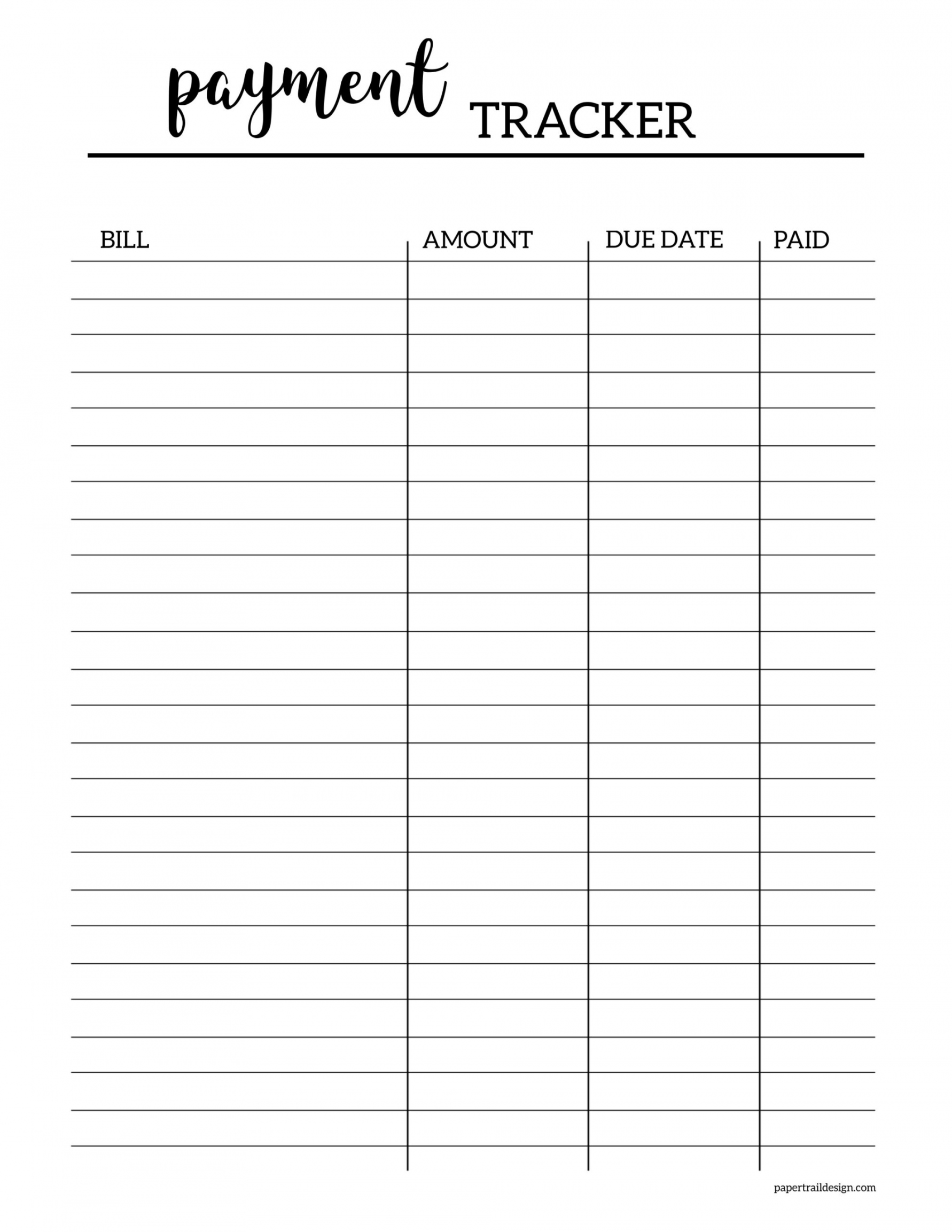 Free Printable Bill Tracker Get Organized Printables For Everyone