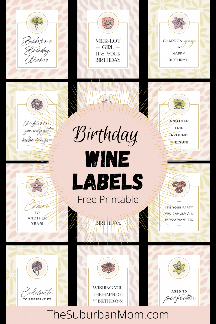 Free Printable Birthday Wine Bottle Labels - Plus Wine Pairings - FREE Printables - Printable Bottle Labels Free