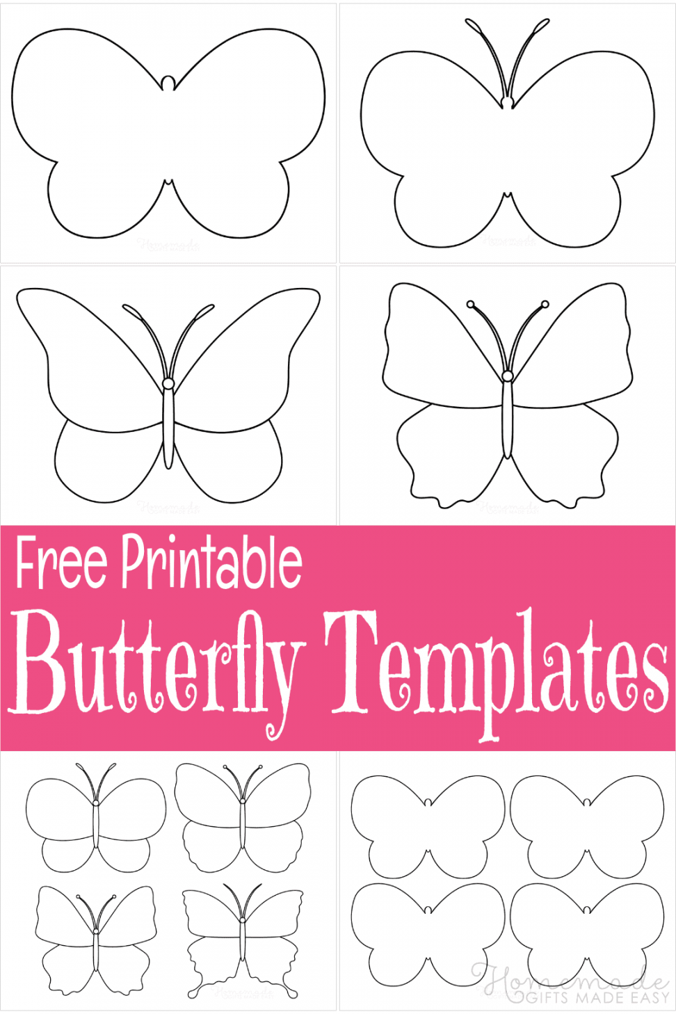Free Printable Butterfly Templates - FREE Printables - Free Printable 3d Butterfly Template
