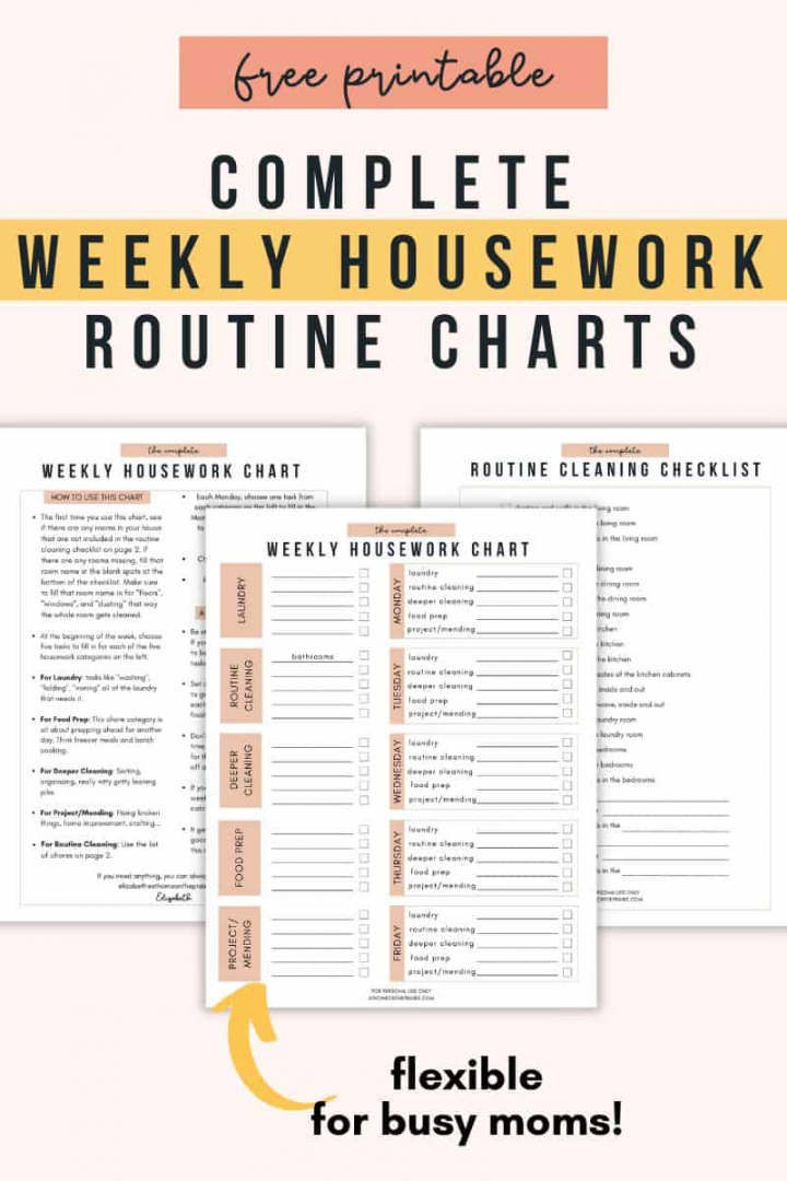 Free Printable Chore Chart For Adults (And Cleaning Checklist) - FREE Printables - Free Printable Chore Charts For Adults