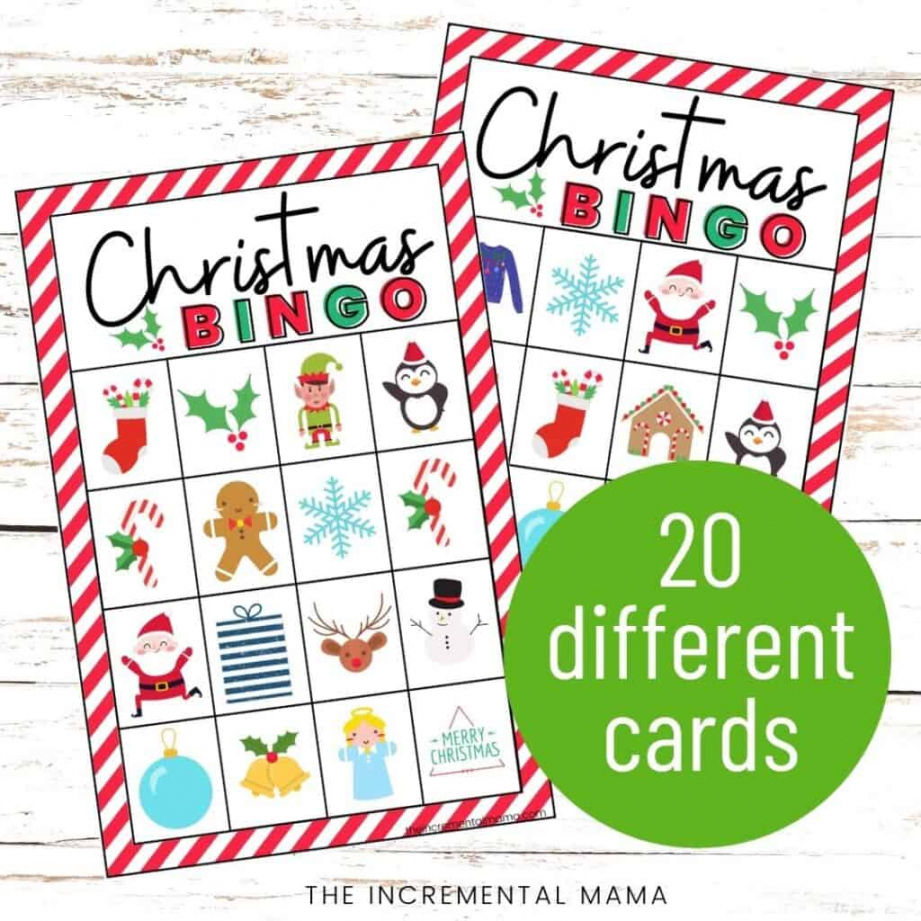 Free Printable Christmas Bingo Cards - The Incremental Mama - FREE Printables - Free Printable Christmas Bingo Cards For 20