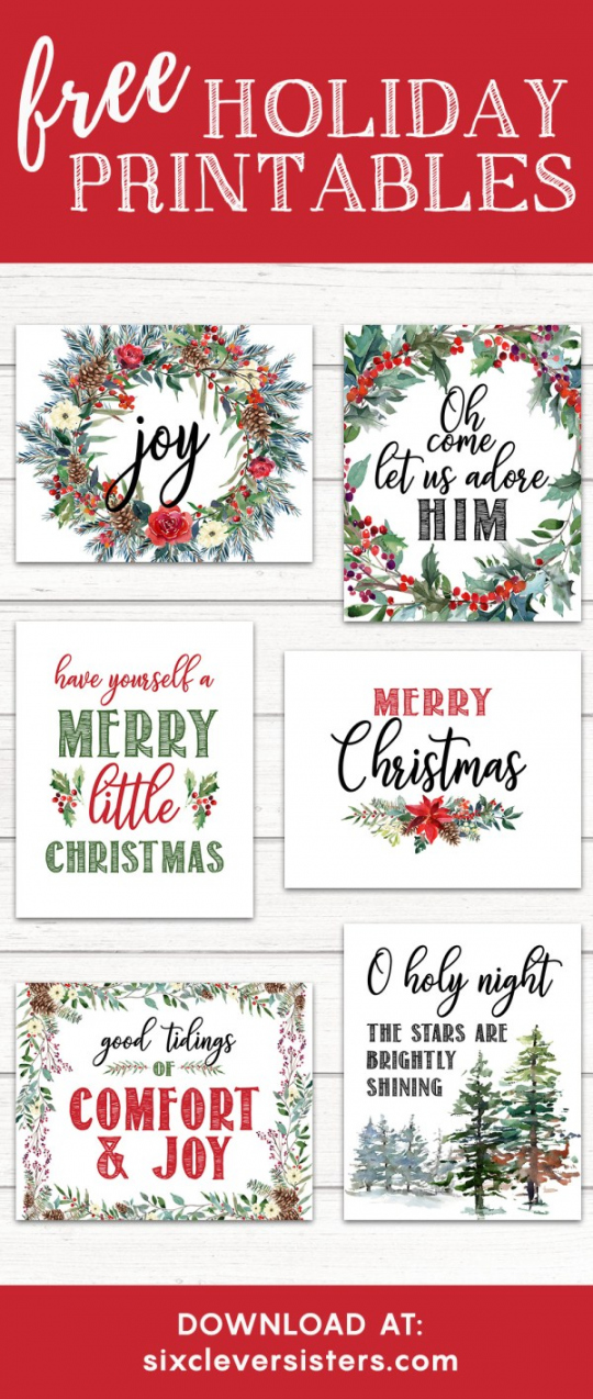 FREE Printable Christmas Signs - Six Clever Sisters - FREE Printables - Free Printable Christmas Images