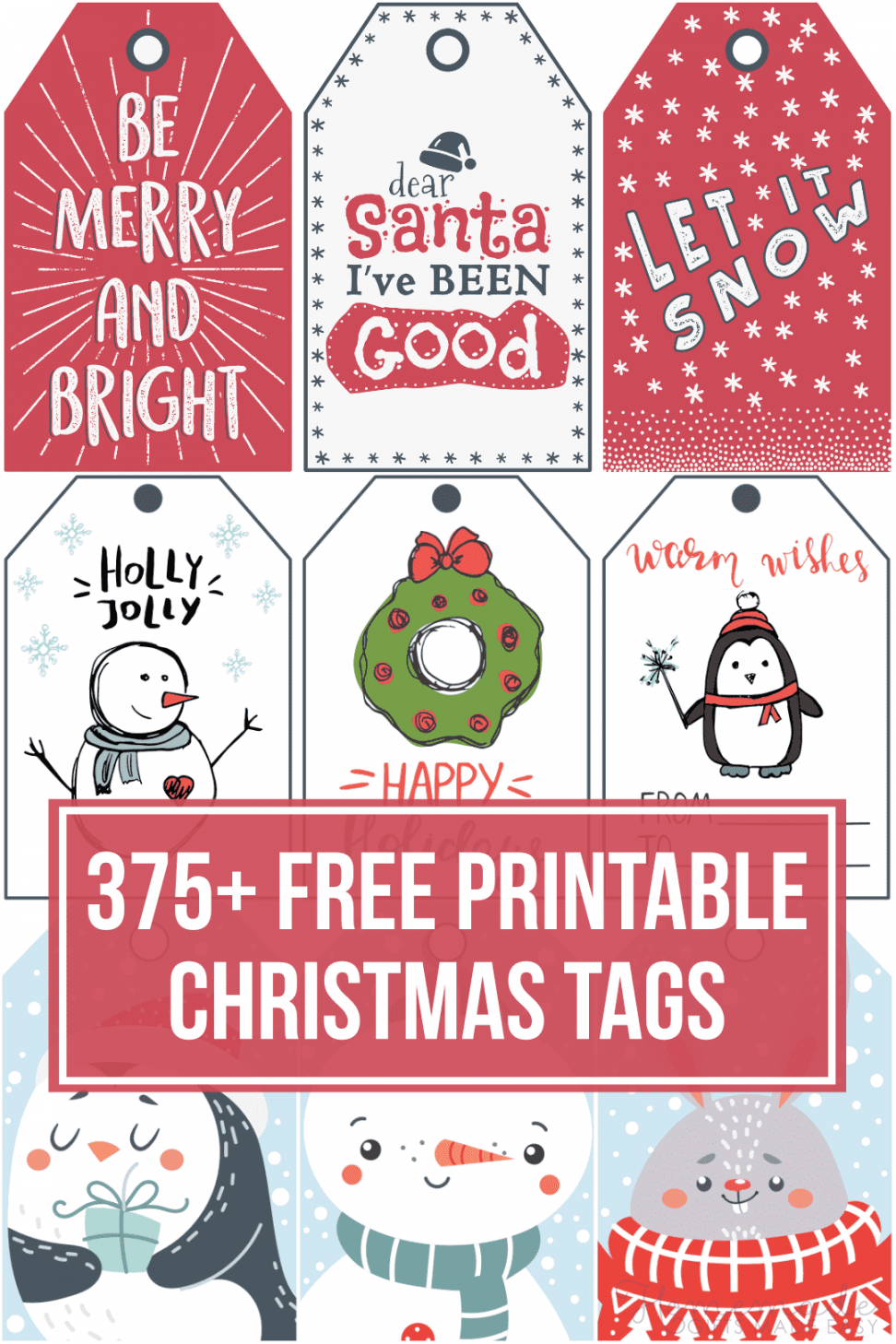 + Free Printable Christmas Tags for your Holiday Gifts - FREE Printables - Free Christmas Tags Printable