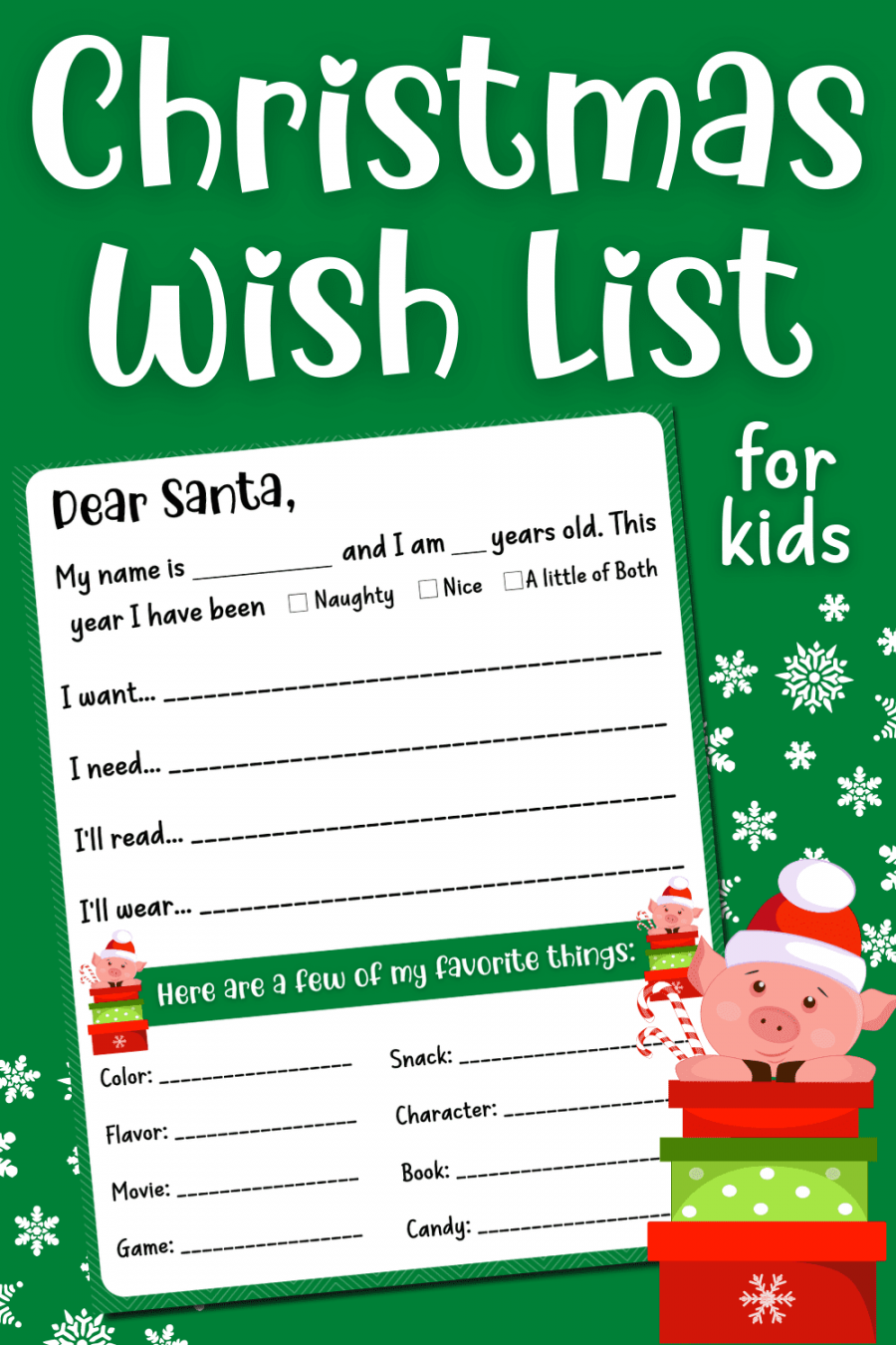 Free Printable Christmas Wish List for Kids - FREE Printables - Free Printable Christmas Wish List