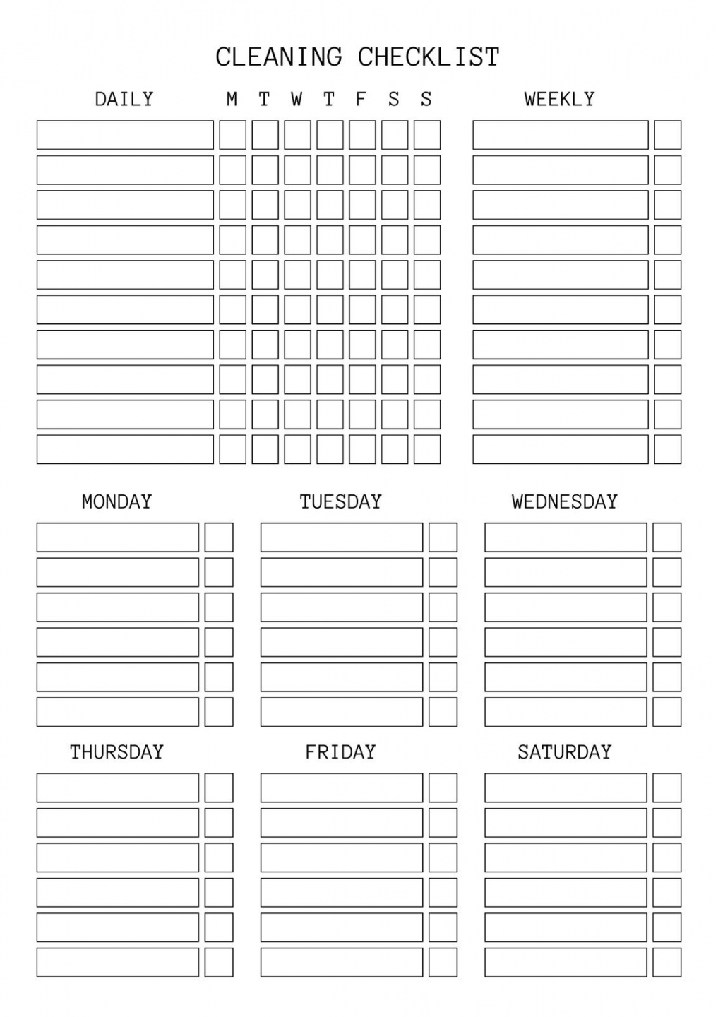 Free printable cleaning checklist templates  Canva - FREE Printables - Free Cleaning Schedule Printable