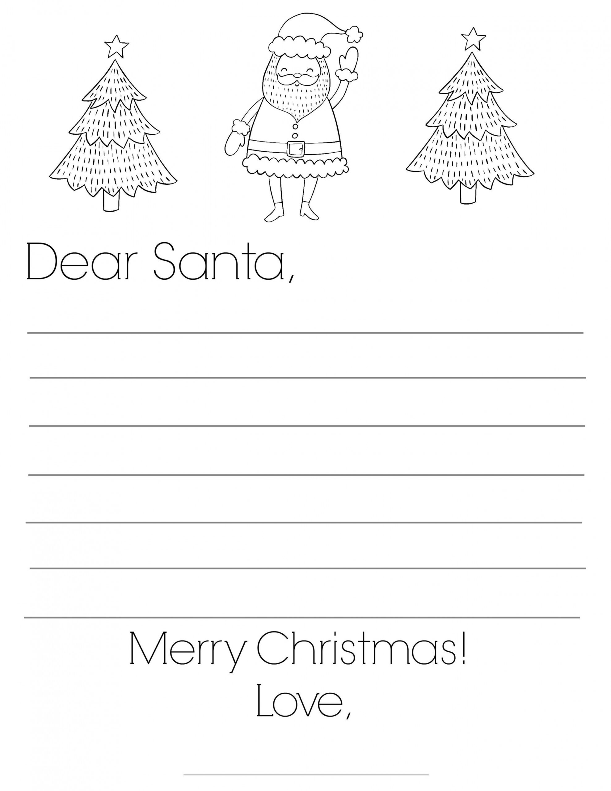 Free Printable Dear Santa Letters for Kids to Enjoy - FREE Printables - Free Printable Letter To Santa Template Black And White