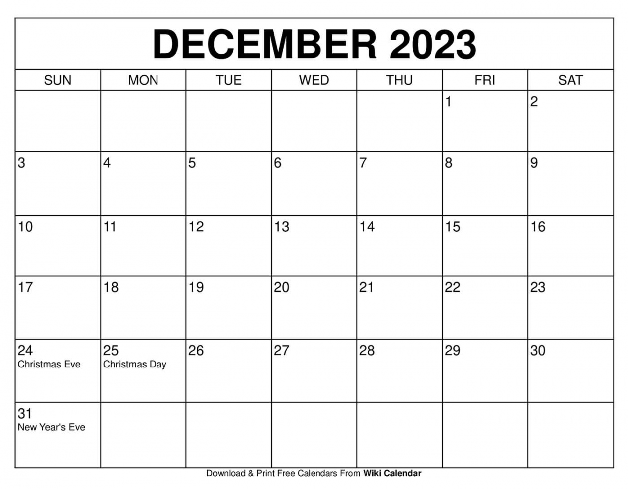 Free Printable December  Calendar Templates With Holidays  - FREE Printables - Free Printable December Calendar
