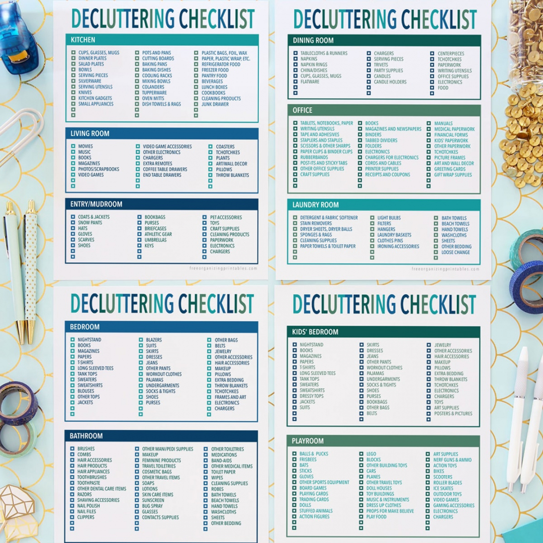 Free Printable Declutter Checklist  Free Organizing Printables - FREE Printables - Free Printable Decluttering Checklist
