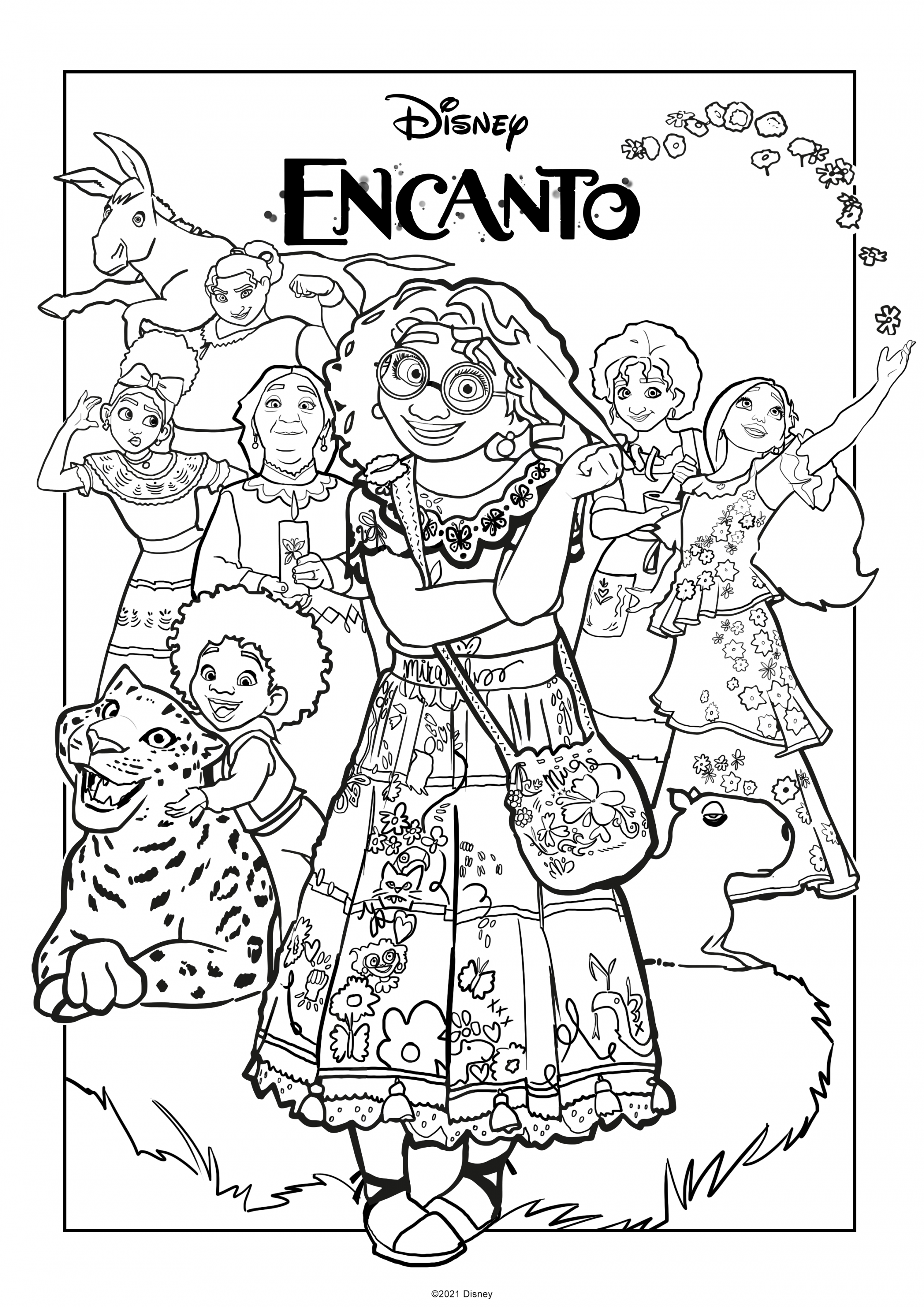 Free Printable Disney ENCANTO Coloring Pages - Lola Lambchops - FREE Printables - Free Printable Coloring Pages Disney