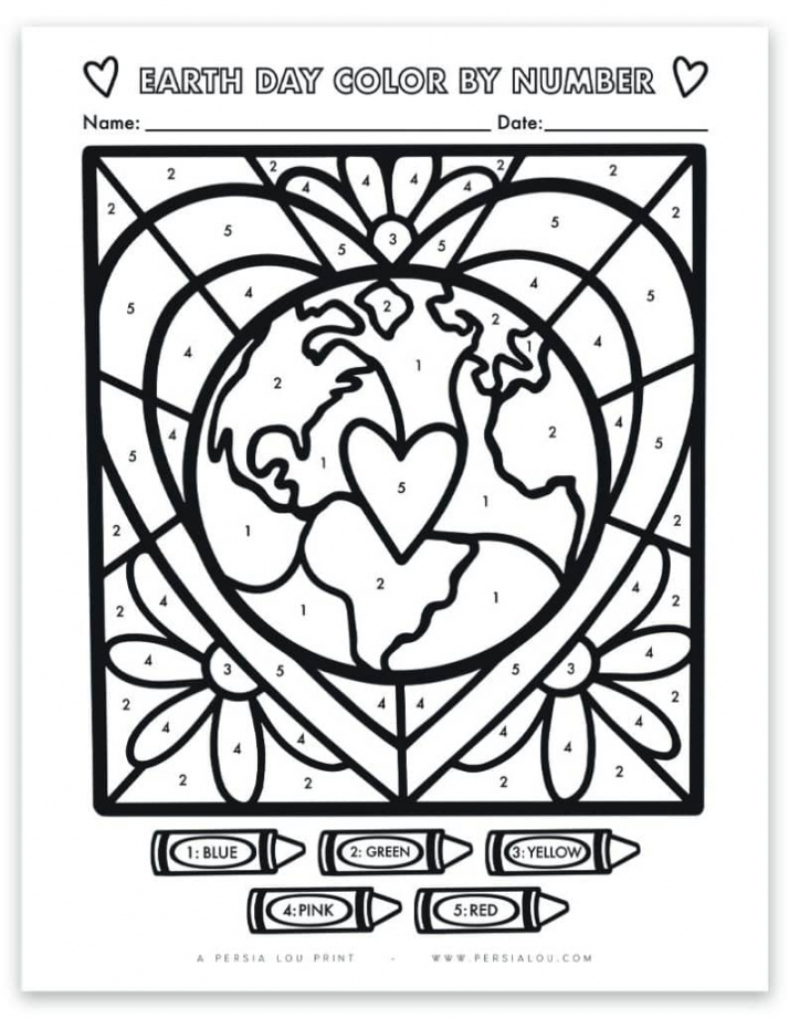 Free Printable Earth Day Color by Number Sheet - FREE Printables - Color By Number Printable Free