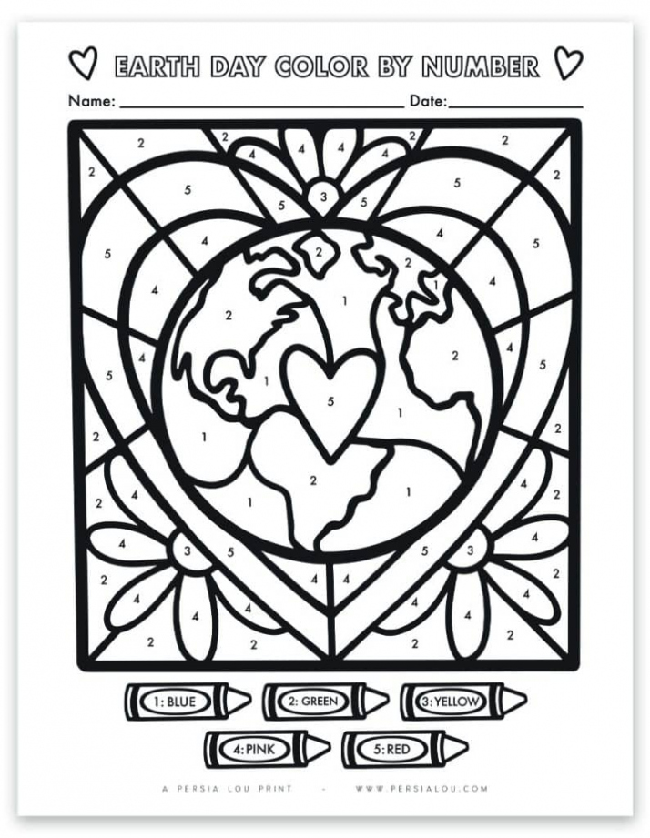 Free Printable Earth Day Color by Number Sheet - FREE Printables - Free Printable Color By Number