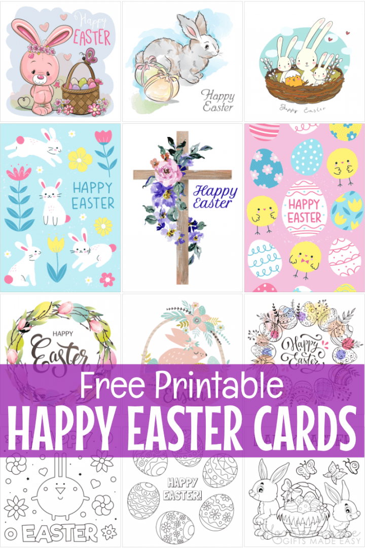 Free Printable Easter Cards  Easter Card Templates  - FREE Printables - Free Printable Easter Cards