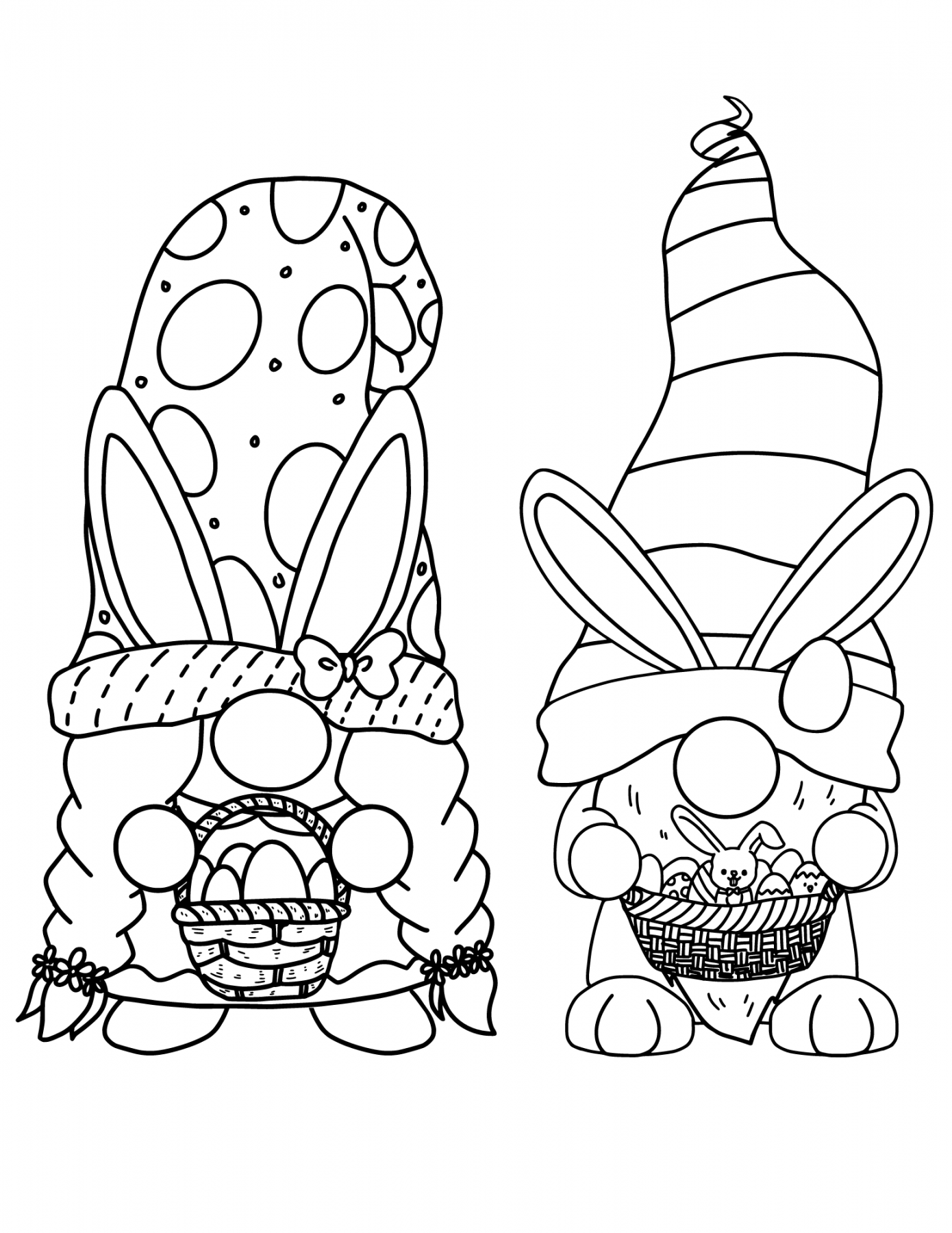 Free Printable Easter Gnomes Coloring Pages for Kids and Adults - FREE Printables - Free Printable Gnome Coloring Pages