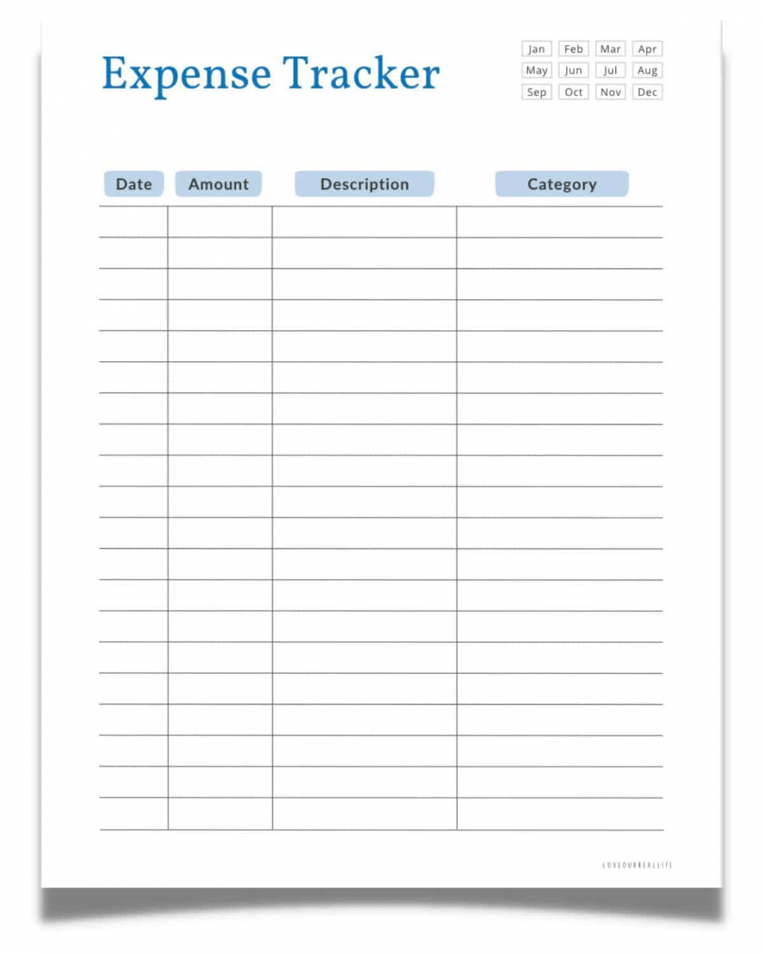 FREE Printable Expense Tracker - Monthly Budget Trackers ⋆ Love  - FREE Printables - Free Expense Tracker Printable